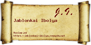 Jablonkai Ibolya névjegykártya